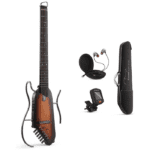 Donner HUSH-I Acoustic-Electric Guitar Kit for Travel Silent Practice Color: Mahogany-Sunburst