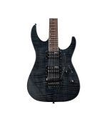 ESP - LTD M-200 Electric Guitar Flammed Maple with Floyd Rose, See Thru Black Finish - Image 6