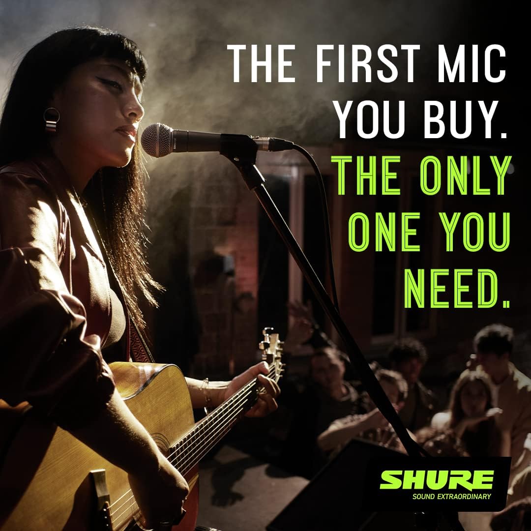 Shure SM58-LC, Cardioid Dynamic Vocal Microphone, Dynamic, Studio Ready, Cardioid, For Live Performance, Home Recording & Podcast