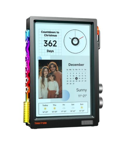 Divoom Times Frame-10.1" Digital Picture Frame Transparent IPS Smart Linux OS with RGBLED Rotary Knob WiFi 64GB 400+Clock Faces Widget 50+API Feeds Gift Mode Pixel Art Community Personalized Display