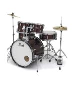 Pearl Roadshow 5pc Drum Set 2216B/1008T/1209T/1616F/1455S with Cymbal & Hardware Red Wine Finish - Image 4