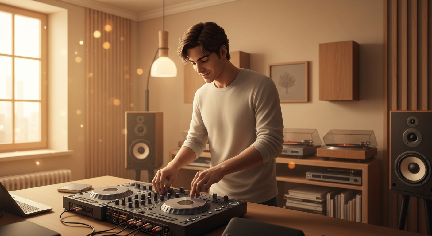 DDJ-400 enjoy mixing music.