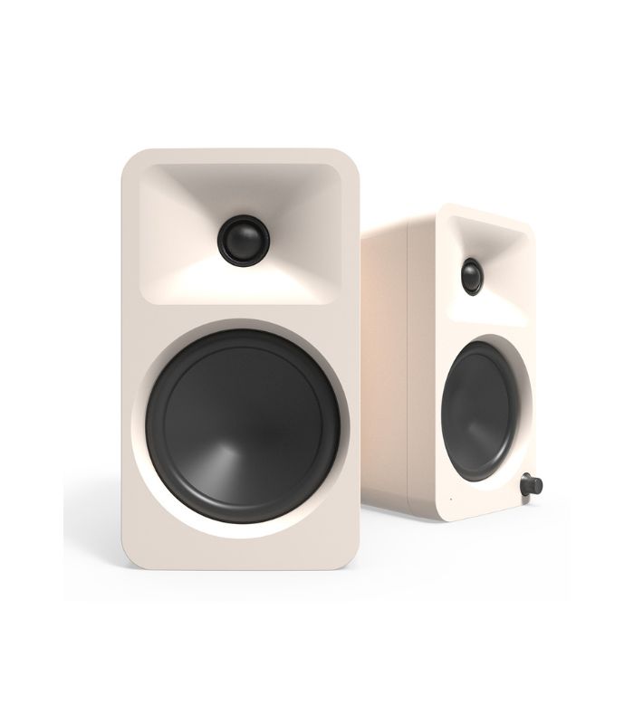 KTO-ORA4MC-G Kanto Audio - ORA4 140W Powered Reference Speakers with USB-C Input and Bluetooth - Cream, Pair - Image 1