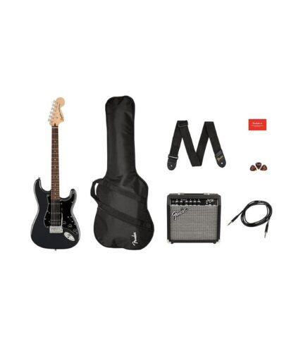 Fender - SQUIER 372821669 Affinity Series™ Stratocaster® HSS Pack, Laurel Fingerboard, Charcoal Frost Metallic, Gig Bag, 15G - 230V EU