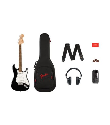 Fender - SQUIER 372873106 Affinity Series® Stratocaster® Mustang™ Micro Pack, Laurel Fingerboard, Black, Gig Bag, HD9, US, CA, EU, AU, JP