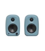 ⁦كانتو أوديو - يو كيه آي سماعات مكتبية بقوة ١٠٠ واط مع بلوتوث، يو اس بي - سي، ومخرج سماعة رأس - لون وردة الذرة (أزرق مطفي)، زوج⁩ - الصورة ⁦3⁩