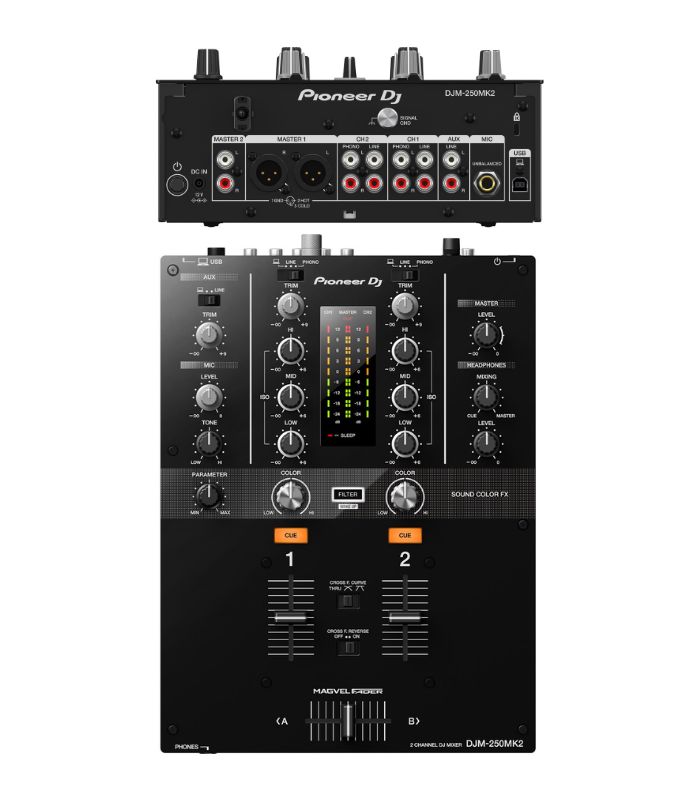 djm-250mk2-01 DJM-250MK2 2-channel DJ mixer with independent channel filter