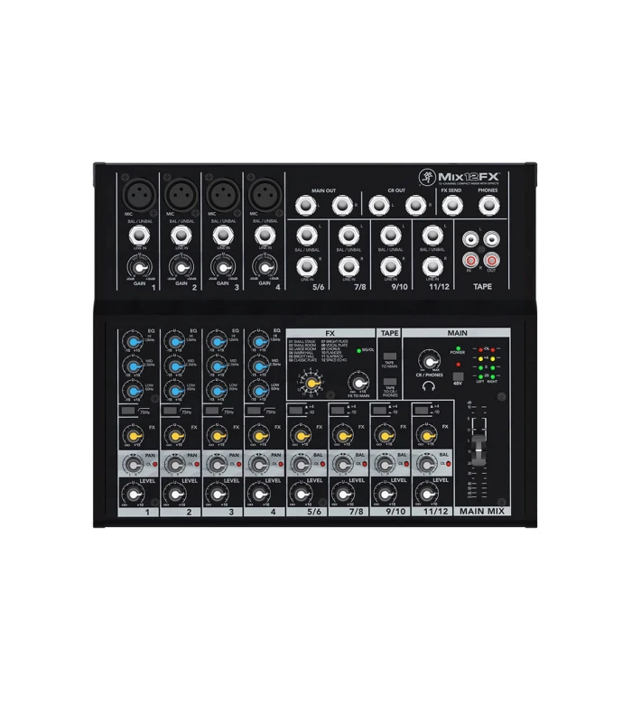 Mix12FX Compact 12 Channel Mixer with Effects Mix12FX Compact 12 Channel Mixer with Effects