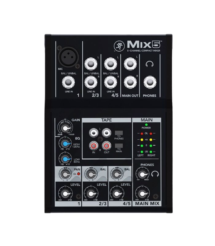 mix5 (2) Mix5 Compact 5 Channel Analog Mixer - Image 1